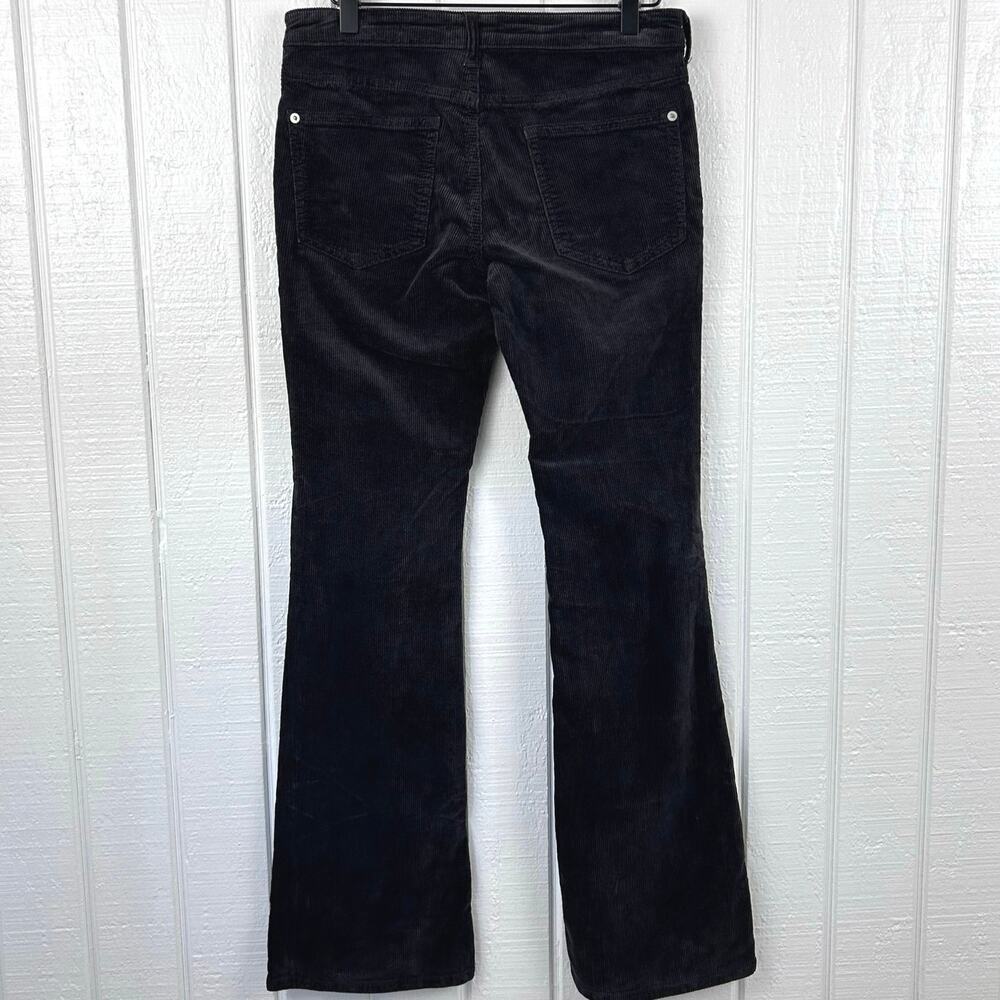 Pilcro Anthro Black Corduroy Flare Pants Women Size 27 High Rise Boho Wide Leg - Picture 6 of 8